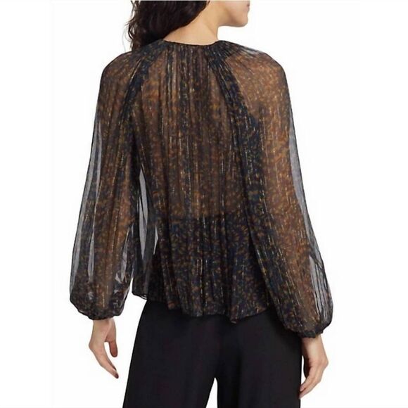 Ulla Johnson NWT Pauline Chiffon Blouse in Peridot Pomegranate $420 Women‎ Sz 6 - Picture 7 of 15
